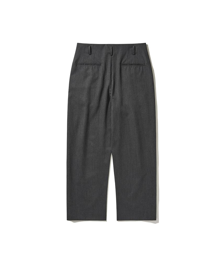 HISHANDER Unset Two Pleats Pants Gray