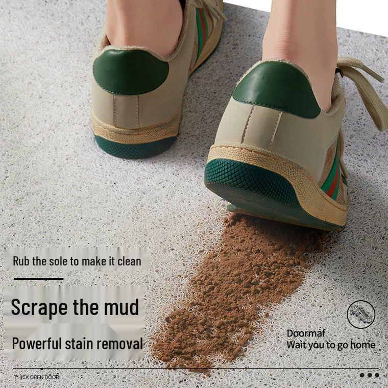 Seidenschlinge Rutschfeste Eingangsfußmatte: PVC Haushaltsfußmatte zum Abkratzen von Schmutz und Schlamm
