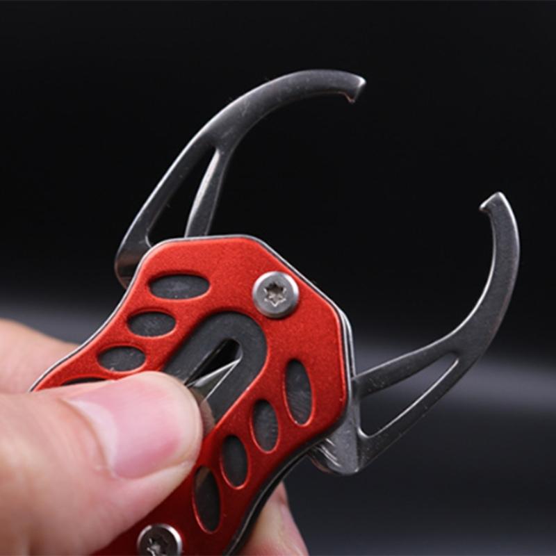 Fish Holder Gripper Tool Stainless Steel Fishing Pliers Fish Lip Gripper Fish Mouth Grabber with Coiled Lanyard