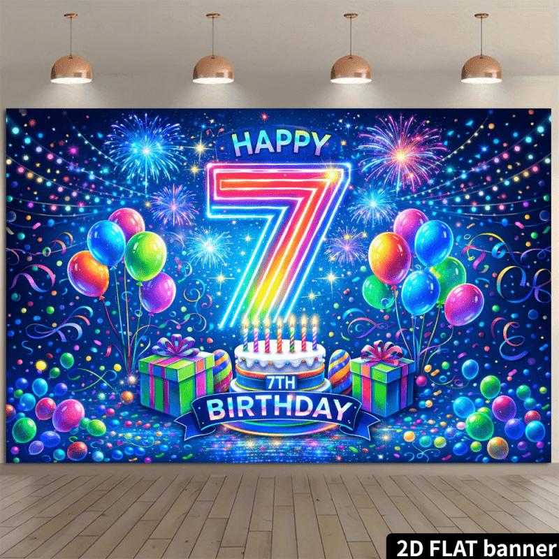 2D flat surface 1-piece rainbow birthday celebration background suitable for room decoration