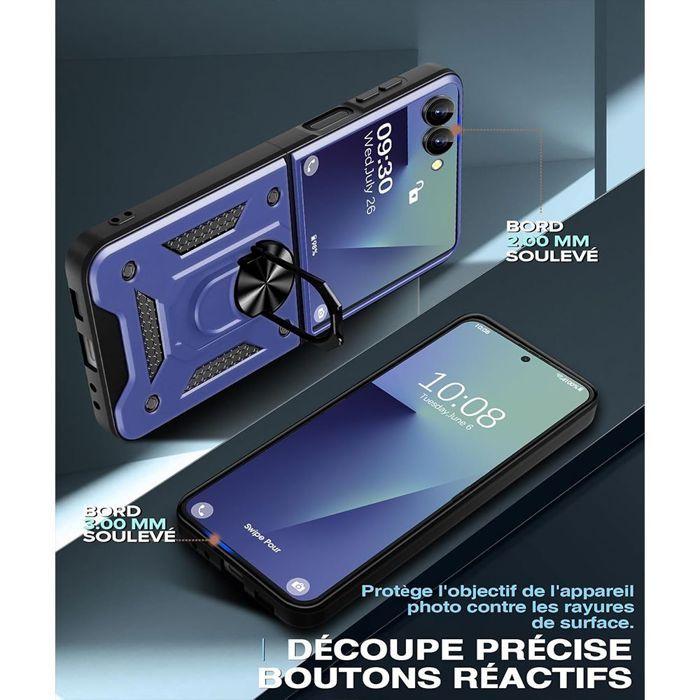 Coque de protection - BOOLING - Galaxy Z Flip 7 - Robuste - Anneau rotatif - 2 Verres Trempés