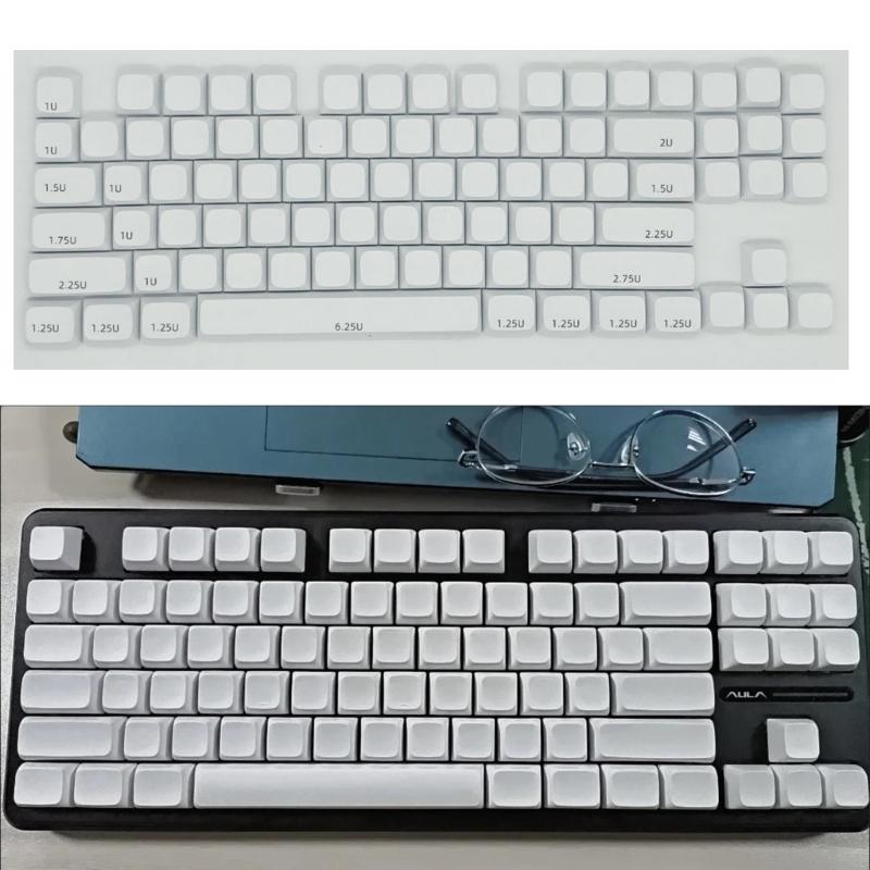 87 Tasti Keycap PBT Profilo XDA Non Inciso Copritasto Vuoto Tasto Carattere Unico per Tastiere Meccaniche