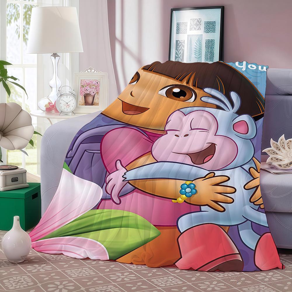 Adventure cartoon D DoraS Blanket For Sofa Office Bed Plane Travel Sleep Read Relax Camping Soft And Warm