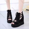 Summer Women's Wedges Botttom Sandals 12cm Super High-heeled Wedge Heels Platform Roman Shoes New Fashion High Heel Pumps