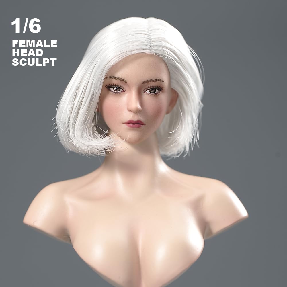 VERYCOOL VCF-2060 1/6 Scale Head Carving, Beautiful Girl Head Sculpt, Fits 12-Inch Female Action Figures (A)