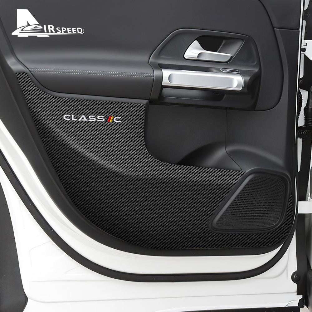 Leather Carbon Fiber Style Car Door Sticker for Mercedes Benz GLA X156 H247 GLB X247 2016-2025 Interior Protector Accessories