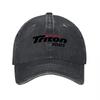 Triton Boats Logo Gewaschene Canvas Baseballkappe Klassisch Schwarz Verstellbare Passform Outdoor-Stil Hut für Unisex und Damen