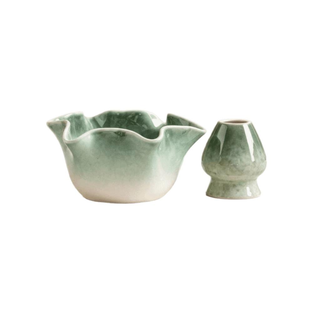 Japanese Style Ceramic Matcha Tool Flower Shaped Matcha Making Kit Matcha Tea Set Matcha Lovers