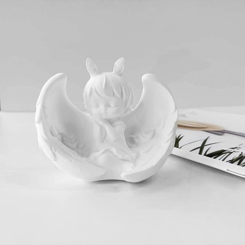 3D Angel Candle Mold Handmade Angel-Doll with Wing Silicone Mold For Soap Making For DIY Aromatherapy Plaster Decor