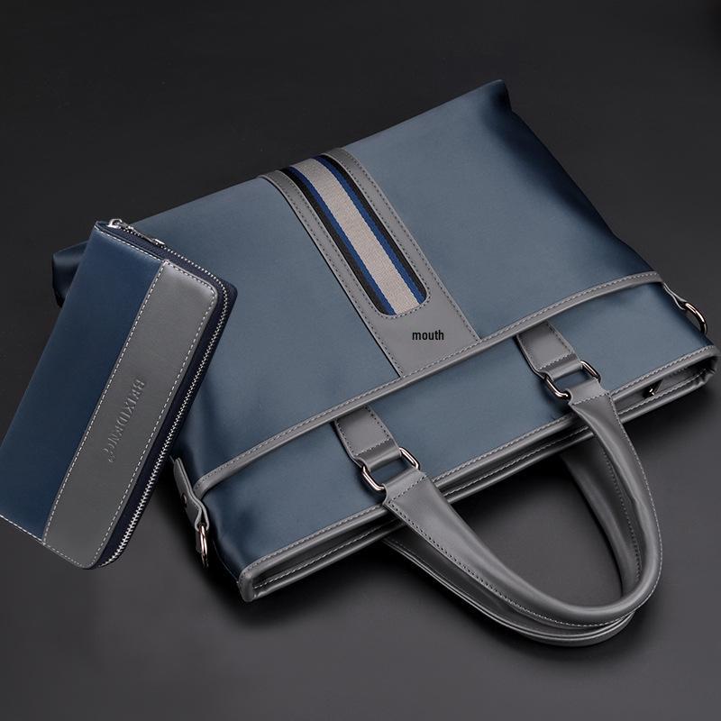 Men's Oxford Cloth Business Casual Crossbody Bag - Korean Style Canvas Briefcase and Shoulder Bag.