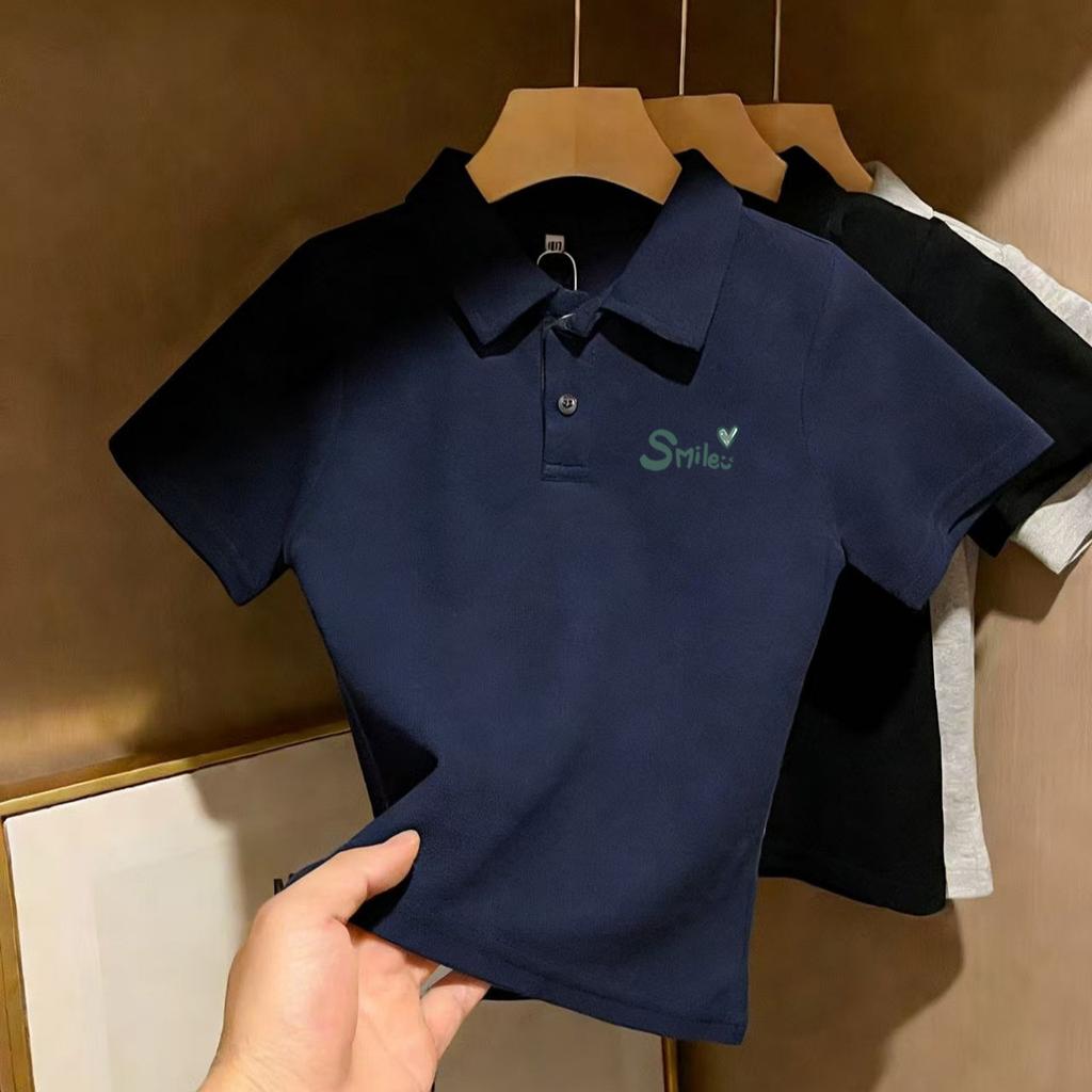 Kids Cotton Polo Shirt Summer Boys Girls Casual Short Sleeve Tee Top