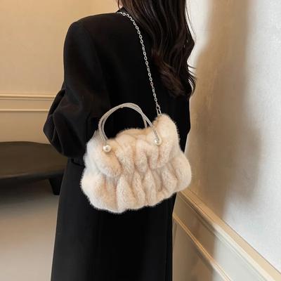 Trendige Damen Schultertaschen Umhängetasche für Damen Fellige Tasche Hand-Henkeltasche Eimertasche Geldbörse und Handtaschen Mutter Kind Taschen