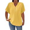 T-shirt Casual Taglie Forti da Donna Elegante Monocolore Manica Corta Bottoni Moda Quattro Stagioni Nuova