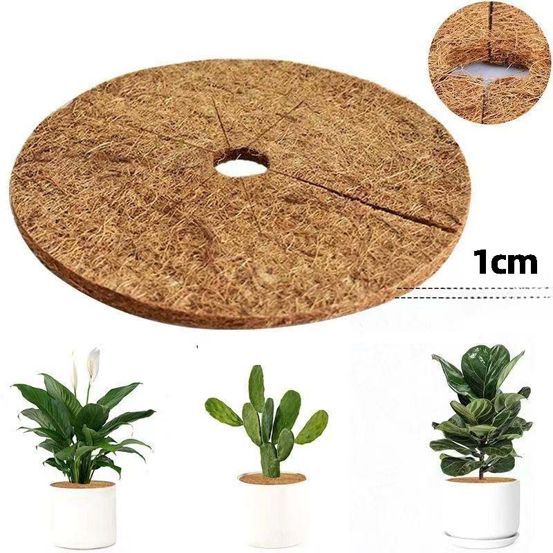 Nuovo Vaso per Piante Tappetino in Fibra di Cocco Rotondo Scanalato Pad Piatto per Prevenzione Erbacce Fuoriuscita Terriccio Strumento da Giardinaggio