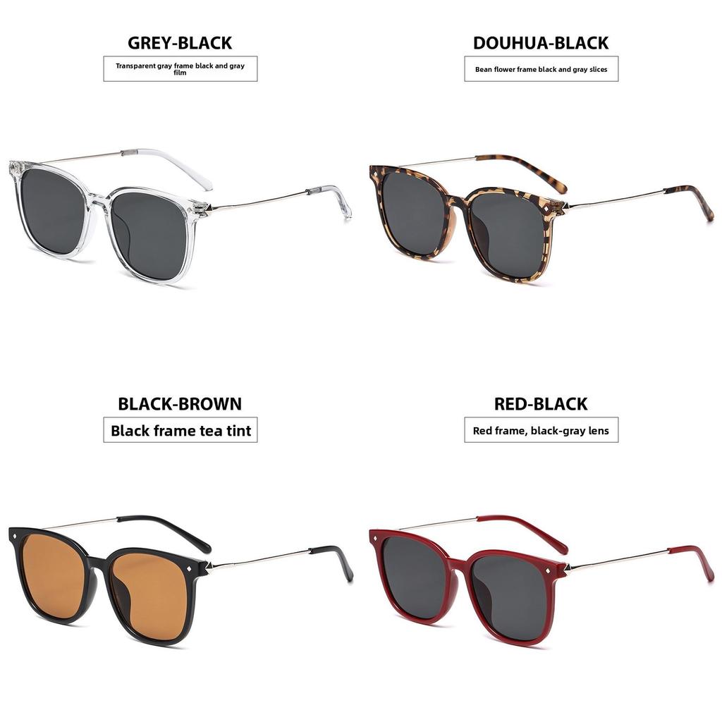 Uv400 Square Sunglasses For Driving With Pc Lenses And Metal Frame For Fashion Enthusiasts