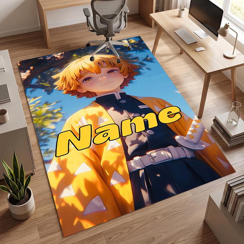 Zenitsu (5) Personalisierter Name Büro Teppich Stilvolle Dekoration für Wohnzimmer Schlafzimmer Küche