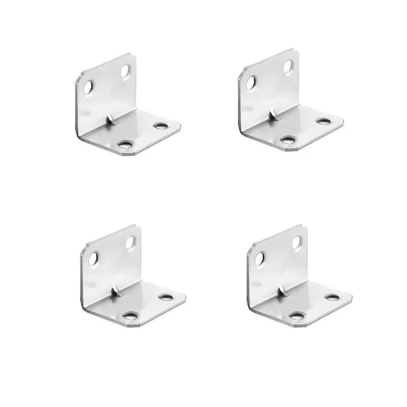ZEXEF 1-20PCS Stainless Steel L-Shaped Corner Code 90 Degree Laminated Furniture Plate Hardware Right Angle Bracket Cabinets