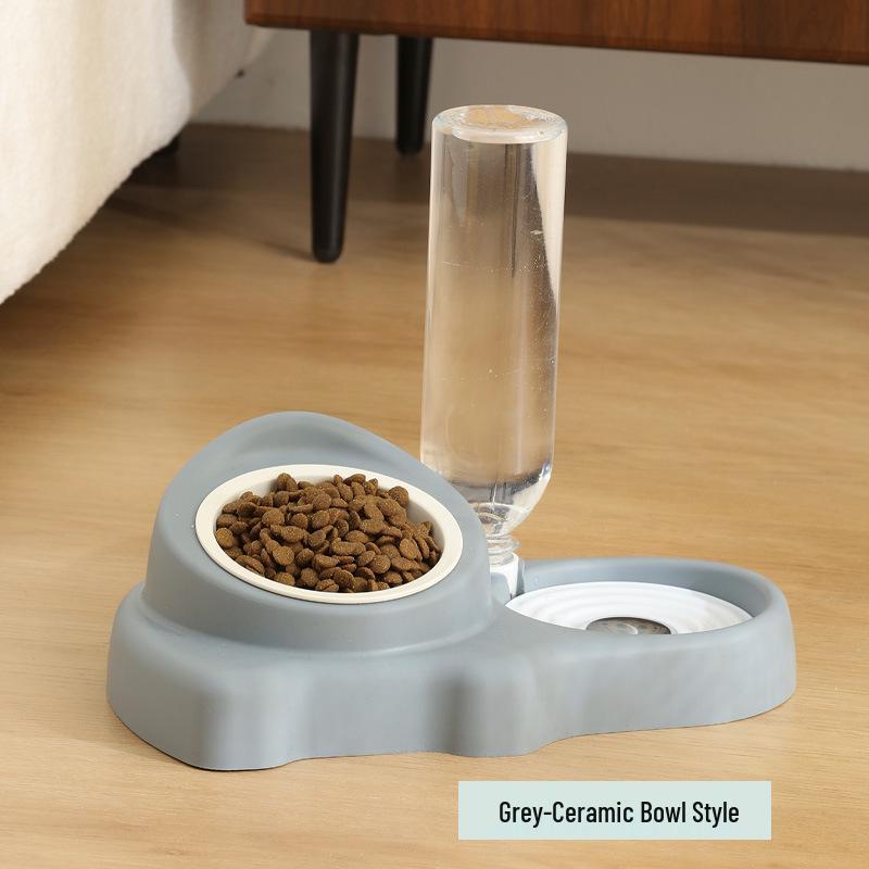 Dual-Use Ceramic Pet Feeder & Water Dispenser for Cats and Dogs