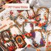 Retro Floral Border Handmade Journal Stickers - PET Material DIY Pack