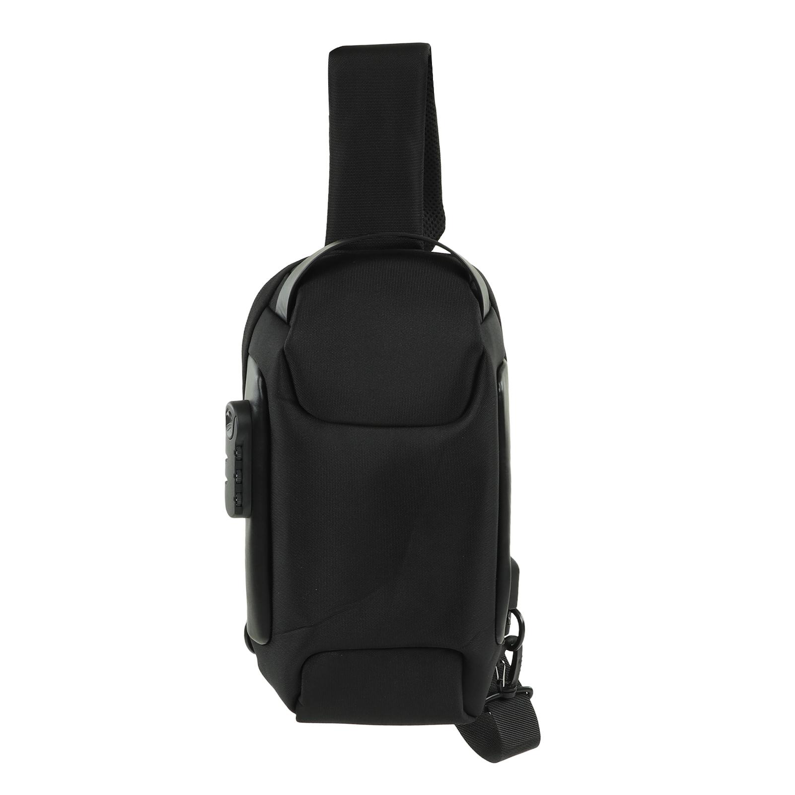 

Sling Backpack USB Prevents Theft Waterproof Chest Shoulder Bags for Cycling Walking Hiking Outdoor Sport Travel Black