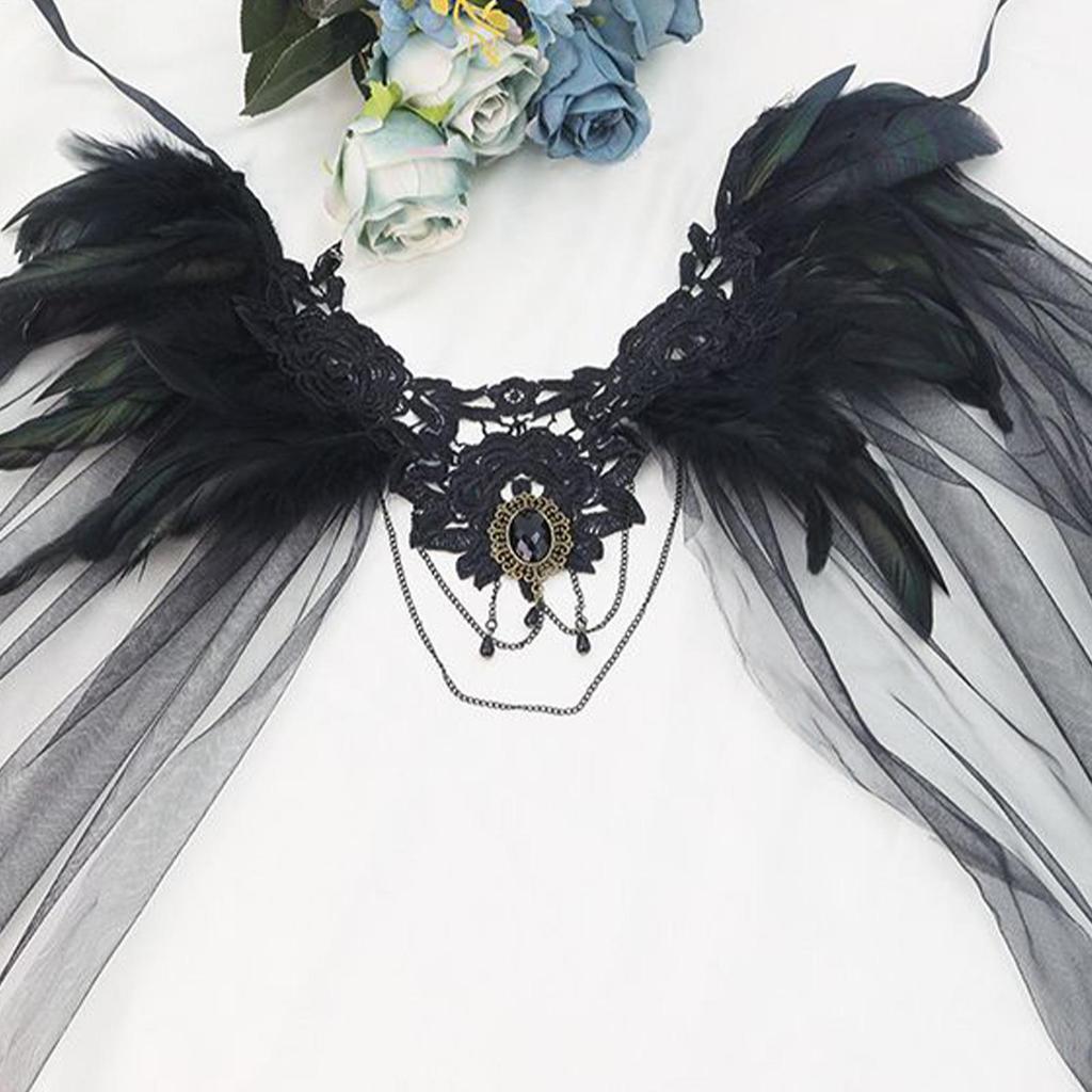 Feathers Cape For Women Gothic Cloak For Masquerade Retro Cosplay Cloak For Women Ladies Event Organizers Stage Performance
