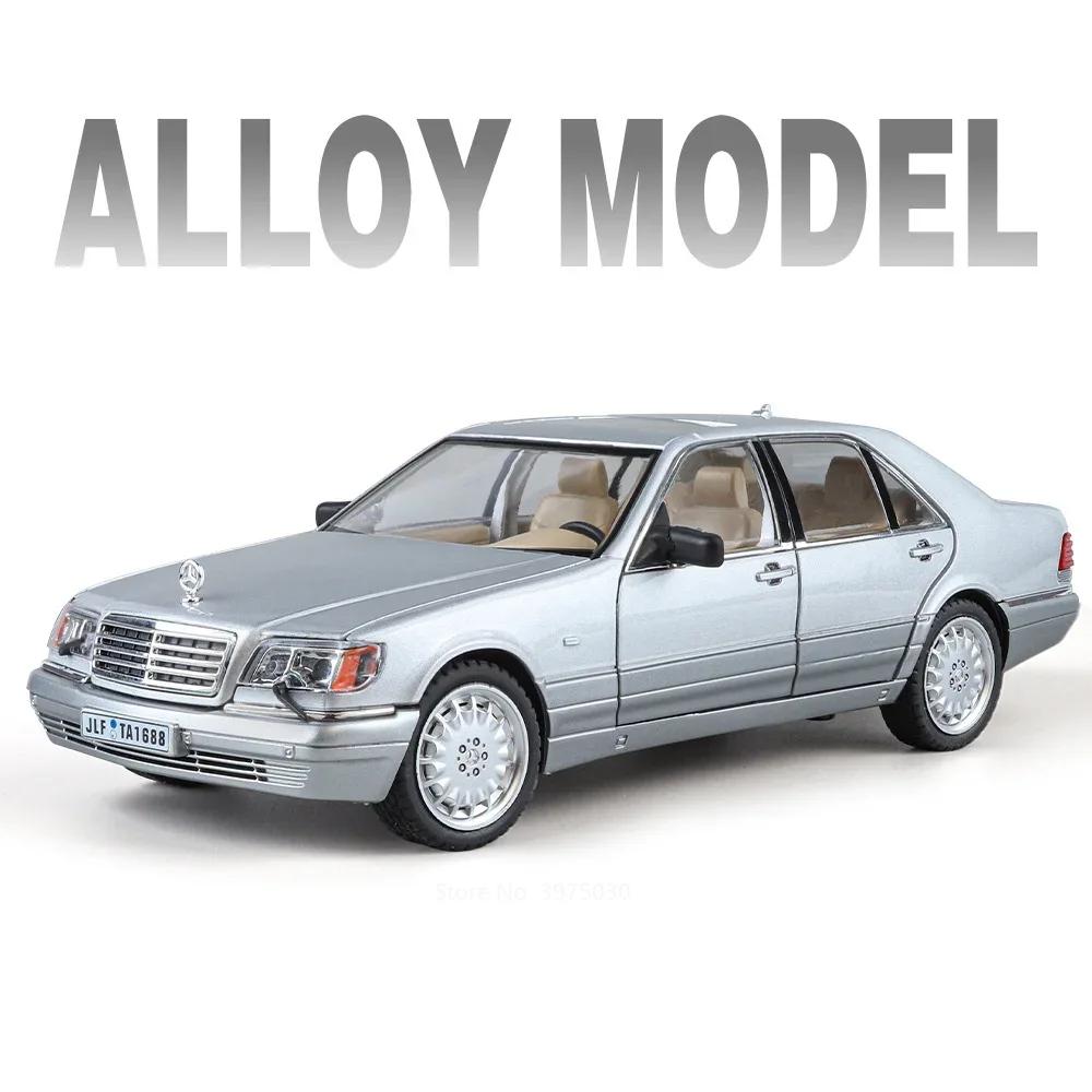 1:24 E300El W140 320Sel Auto Speelgoed Legering Diecast Model Wiel Stuur Miniatuur Auto Licht Geluid Voertuig Speelgoed Perfecte Cadeaus Voor Jongens