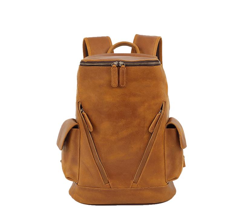 

Men s Vintage Genuine Leather Cowhide Backpack - Large Capacity Laptop & Travel Bag коричневый