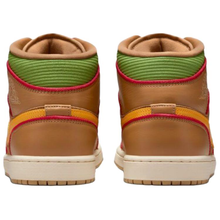 Air Jordan 1 Mid SE Cheeseburger Men Sneakers Brown Flax Sesame IB7403-224