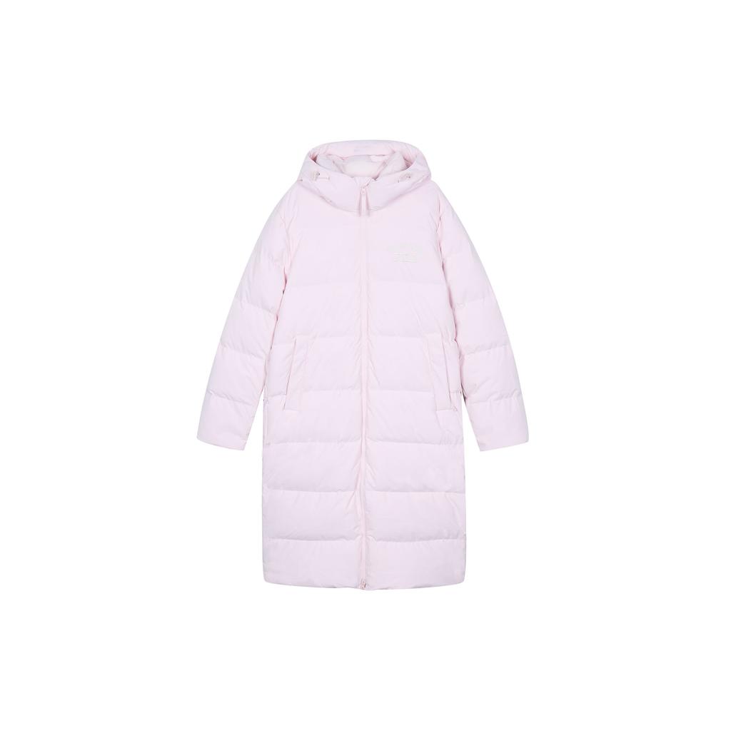 FILA Letter Print Hooded Long Pants Down Jacket Unisex Outerwear Light-Dusty-Pink F51U349902F-PK