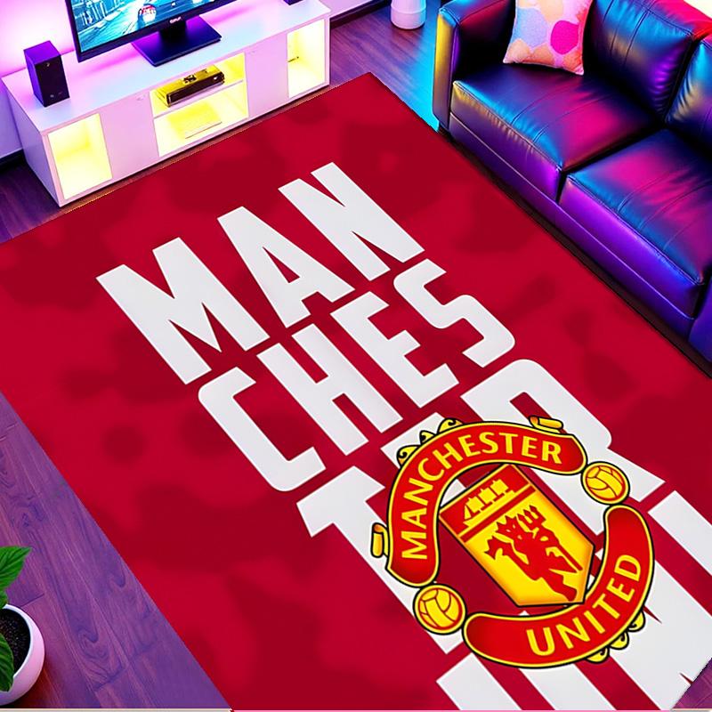 Manchester United F.C Print Rug, Washable Floor Carpet, For Entryway Dorm Laundry Room Office Study, Home Decor Birthday Christmas Gift