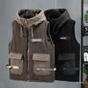 Lambswool Hooded Thickened Vest - Trendy Casual Workwear Jacket for Autumn/Winter