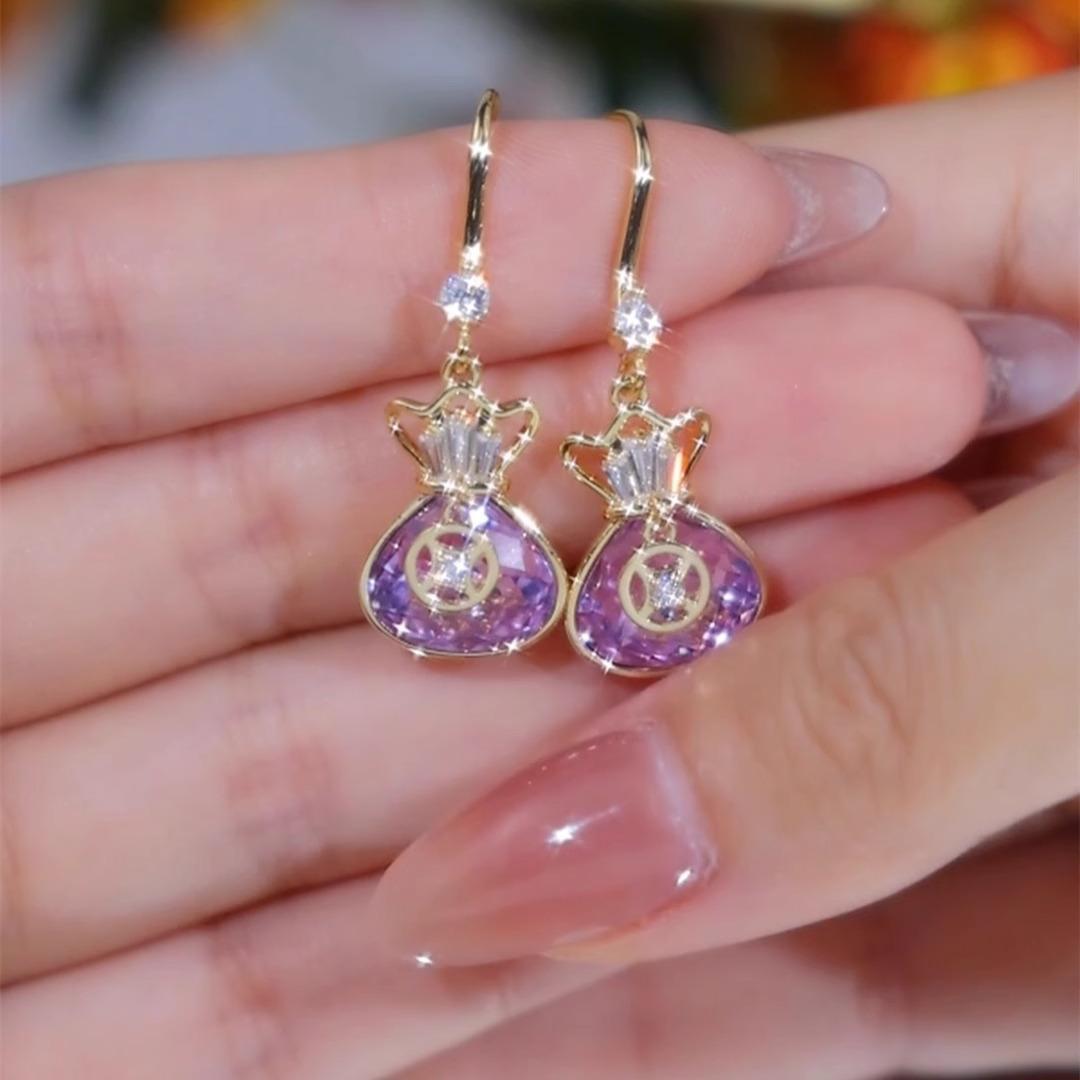 

Модные висячие серьги для женских украшений фиолетовый