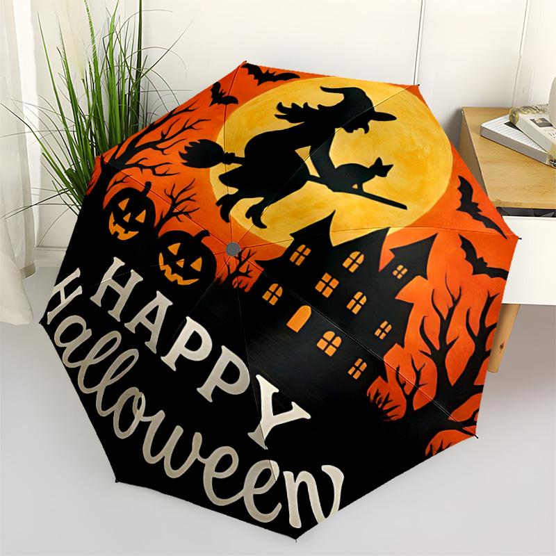1pc Witch Halloween Party Fashionable Automatic Opening/Closing Folding Umbrella with 8 Bones, Windproof Portable, Daily Use189