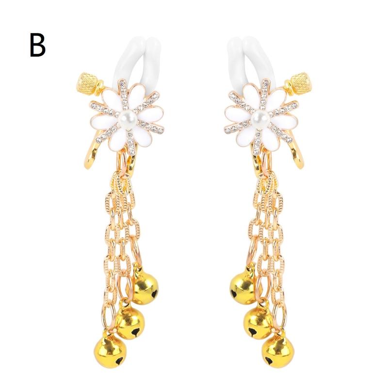Adjustable Pearl Petals Nipple Clamps for Women Sexy Breast Stimulate Clips with Bells Adult Toy for Sexual Slaves And Kink Play