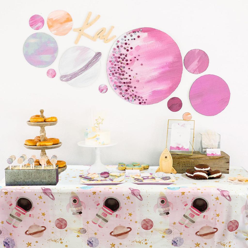 Space Astronaut Tablecloth Astronaut Table Covers Kids Birthday Party Decor Baby Shower Rocket Outer Space Planet Party Supplies