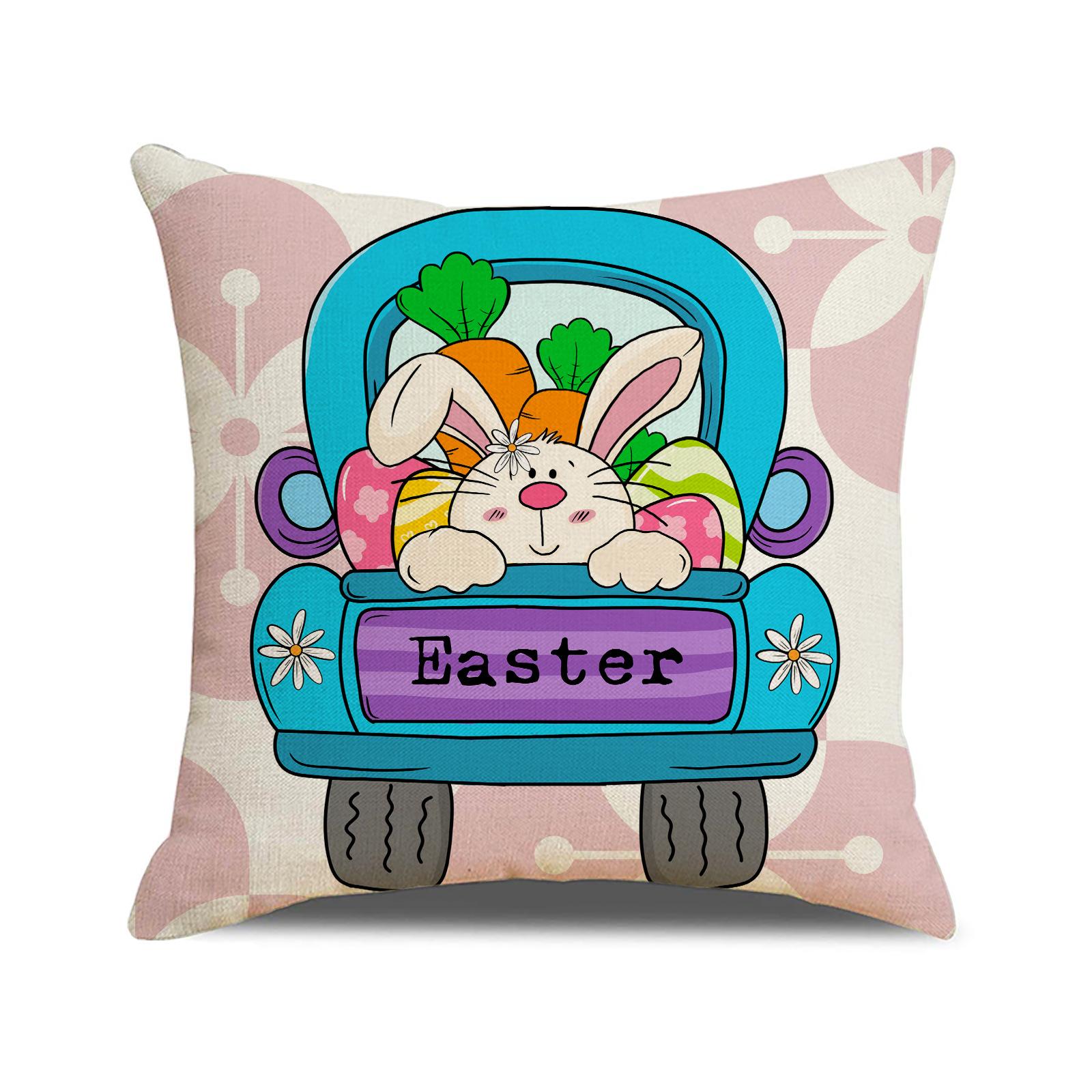 

New Cute Rabbit Pillow Case Pink Combination Set Pillow Case Easter Atmosphere Arrangement Sofa Cushion 45 * 45Cm (excluding pillow core)