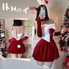 Jin Xiao Lingerie: Sexy Christmas Red Velvet Bandeau Nightgown Set & Masquerade Role Play Uniform