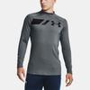 Under Armour Grid High Neck Long Sleeve Printed Logo Training Fitness Running Shirt Men tops Light-Asphalt-Gray 1357359-012
