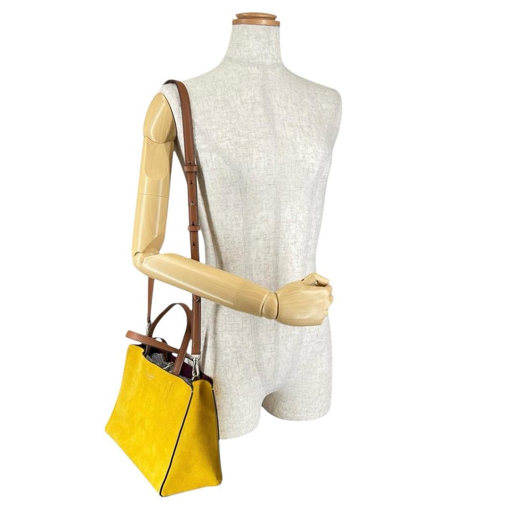 Kate Spade Sam Suede Shoulder Bag Handbag Suede yellow Women Used