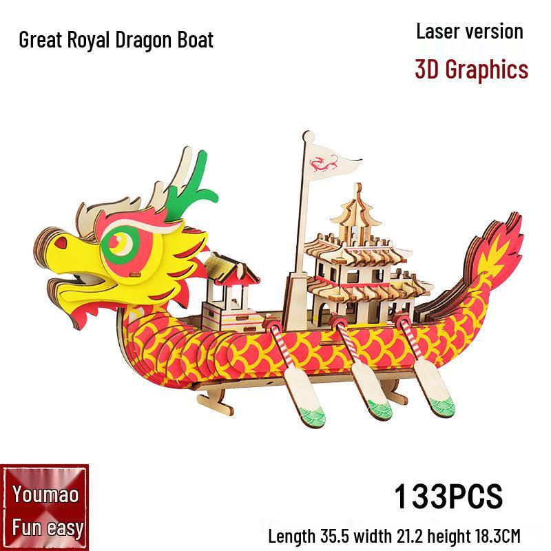 DIY Wooden 3D Puzzle: Chinese Architectural Model Educational Toy & Souvenir
