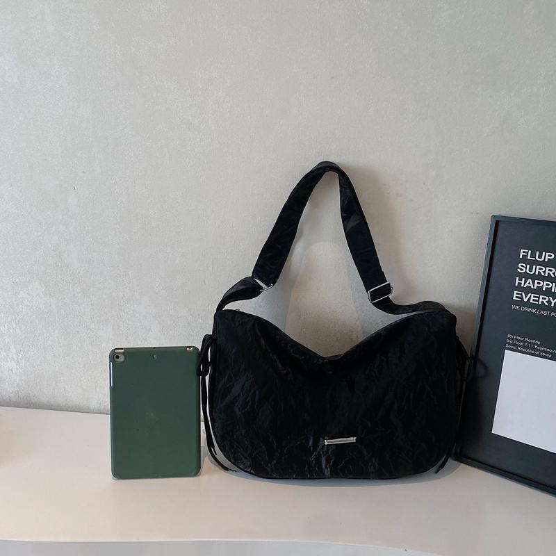 Large Capacity Bag Women's Solid Color Shoulder Crossbody Bag Student Class Commuter Hobo Bag