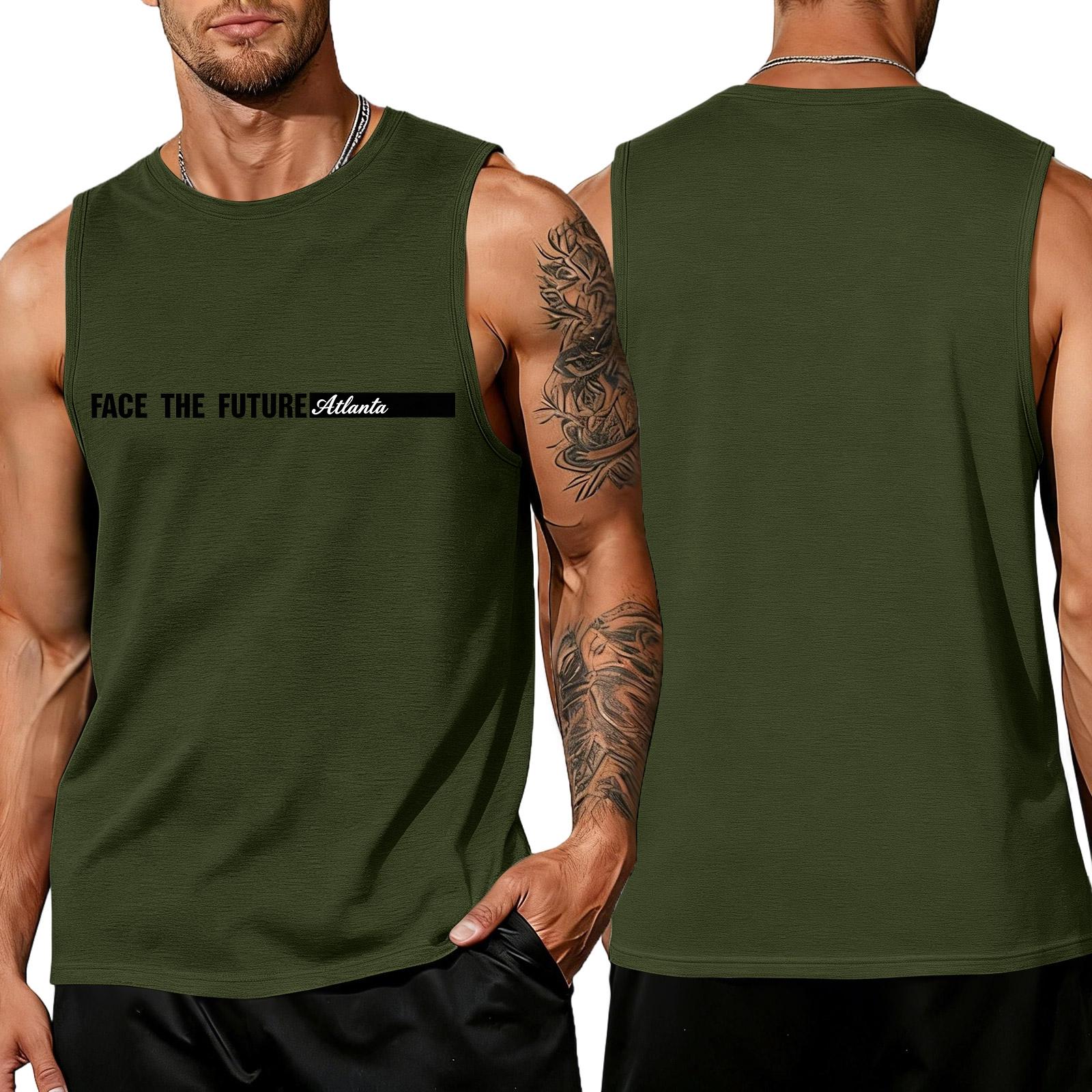 Men s Loose And Casual Trend Letter Pattern Printed Tank Top For Men, Men s Sporty Breathable Sleeveless Top L