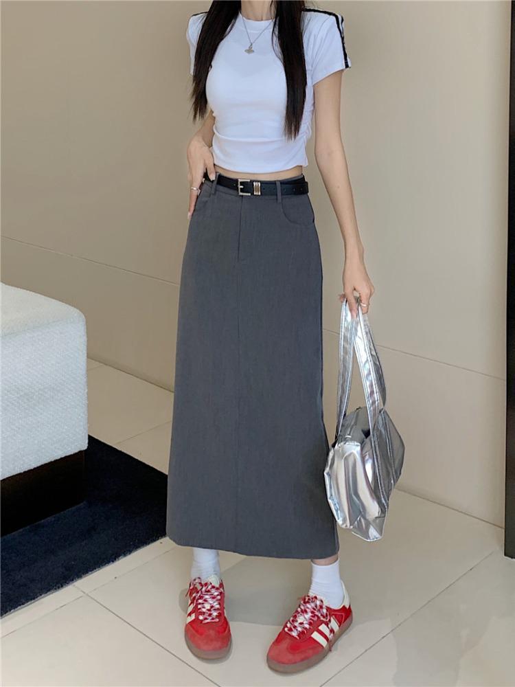 

2024 Summer High-Waist Split A-Line Skirt - Light Mature Style 4XL