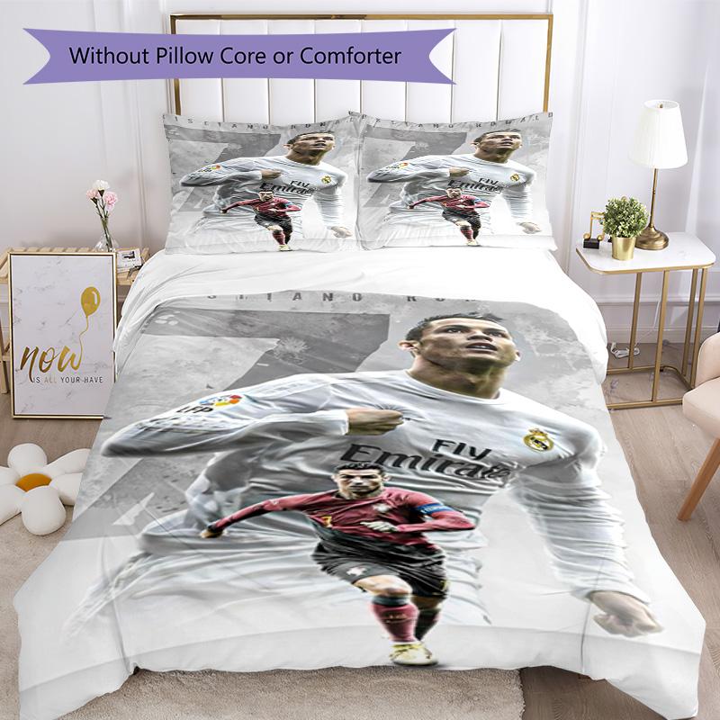 Pościel Cristiano Ronaldo Oddychająca Poszewka na Kołdrę z Poszewkami Dekoracja Domu Prezent Urodzinowy