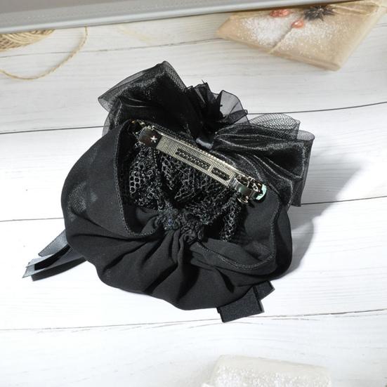 Lace Decorated Hair Accessories Bowknot Flower Decor Mesh Bag Hair