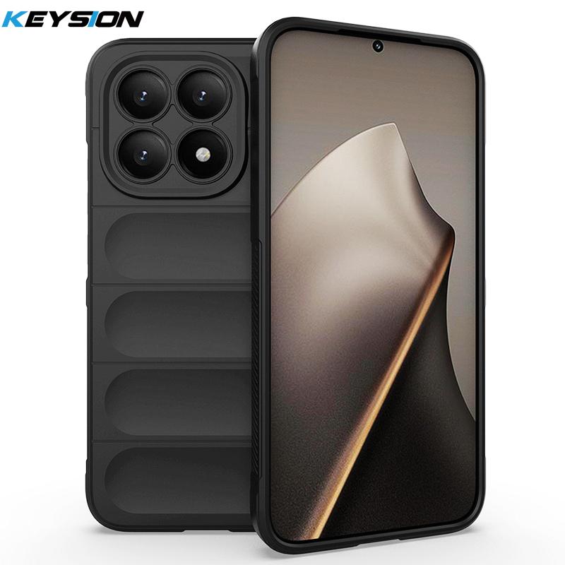 

KEYSION Надміцний Протиударний Матовий Чохол для Телефону для Xiaomi 15T Pro 5G Протиковзкий М який Силіконовий Чохол на Задню Панель Телефону для Xiaomi 15T 5G for Xiaomi 15T чорний