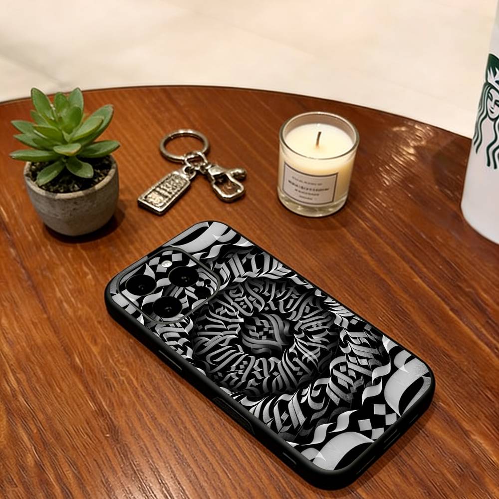 Lampas Art Graffiti Phone Case Soft Silicone black For IPhone 17 16 15 14 13 12 11 X XR Plus Pro Max Plus