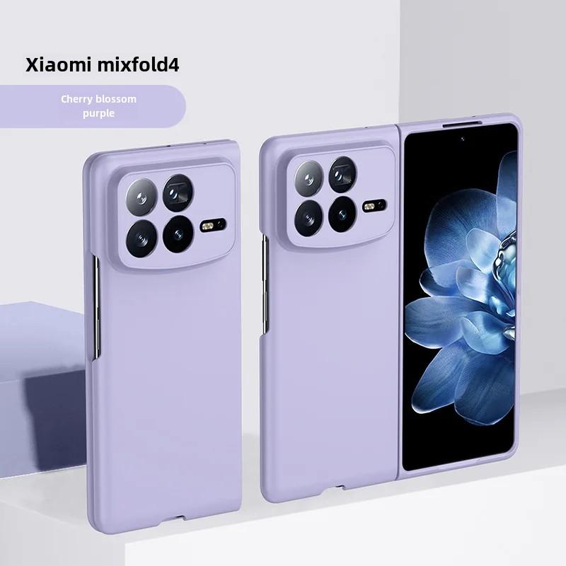 Luxury Fashion Solid Candy Color Folding Case for Xiaomi Mix Fold 4 Skin Feel Anti-Fall Screen Protective Lens Shockproof Full Protect Cover