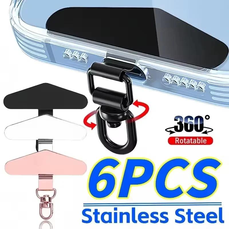 Anti-Lost Phone Lanyard Universal Replacement Connector Tether Tab Clip Metal Card Pad Adapter for IPhone Samsung Secure Fit