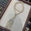 Versatile Tassel Bead Sweater Chain Women'S Adjustable Buckle A Variety Of Ways To Wear Waist Chain Necklace Long Chain Autumn And Winter Models